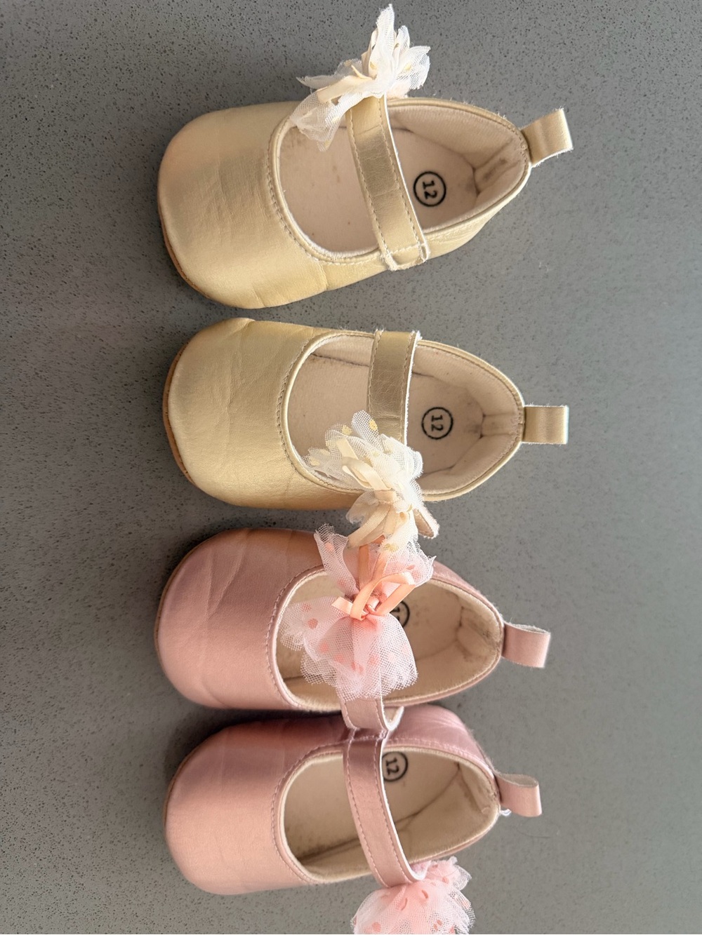 Kids Floral Mary Jane Shoes - Gold and Pink